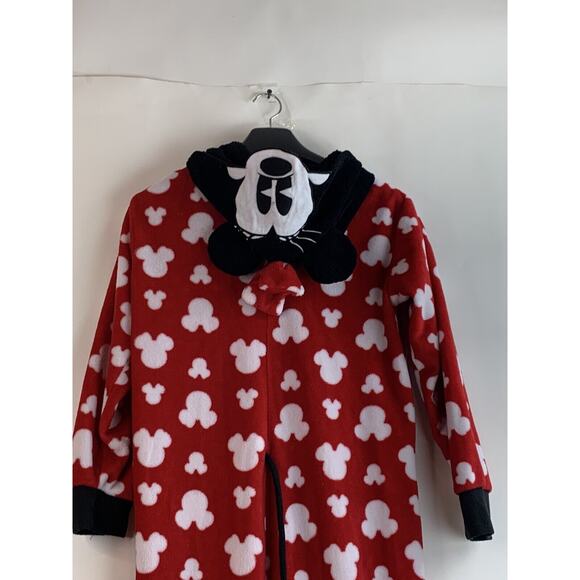 Disney Minnie Mouse Womens Hooded Pajamas PJ One Piece Fleece Plush sm 4-6 - Picture 8 of 12